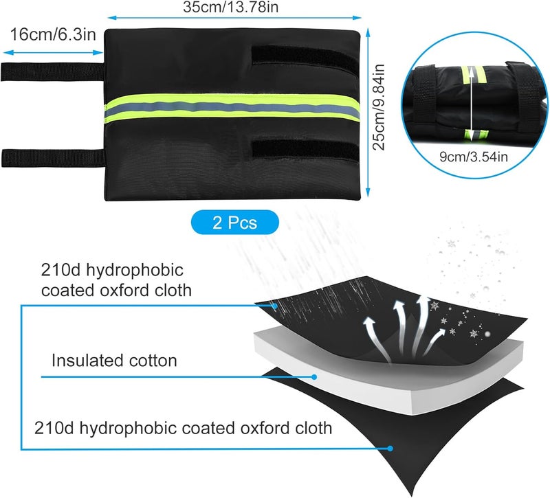 Jeyeou 2Pcs Outdoor Faucet Cover for Winter Freeze Protection Outside Insulated Spigot Socks Freeze Miser Reusable Hose Bib Cover Waterproof Water Faucet Insulation Wrap with Reflective Strip for Garden Yard - Image 2